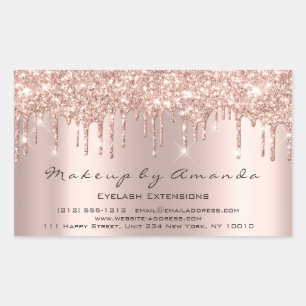 Eyelash Extension Makeup Artist Beauty Spark Roos Rechthoekige Sticker