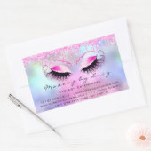 Eyelash Extension Makeup Artist Pink Drift Fuchsia Rechthoekige Sticker (Envelop)