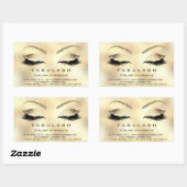 Eyelash Extension Makeup Beauty Salon Gold VIP Rechthoekige Sticker (Vel)