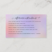 Eyelash Extension Natercare Instruction Glitter B Visitekaartje (Achterkant)