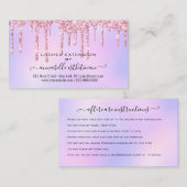 Eyelash Extension Natercare Instruction Glitter B Visitekaartje (Voorkant / Achterkant)