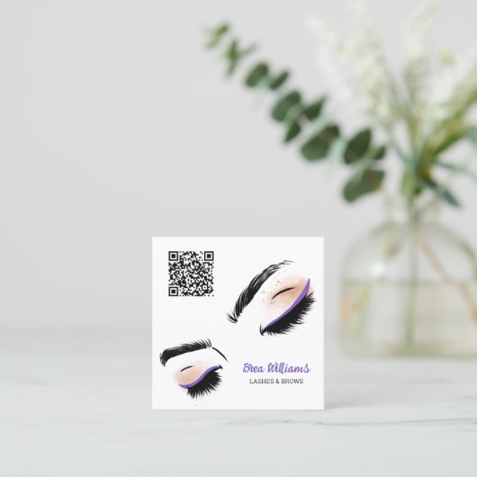 Eyelash Extension QR Code Visitekaartje (Staand voorkant)