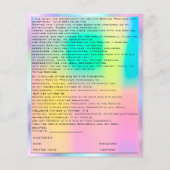 EYELASH EXTENSION RELEASE WAIVER Holografen Flyer (Achterkant)