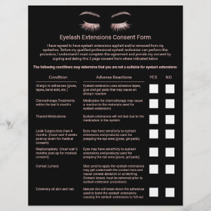 Eyelash Extensions Aansprakelijkheidsverklaring Ee Flyer