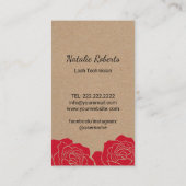 Eyelash Extensions Beauty Floral Skull Rustic Visitekaartje (Achterkant)