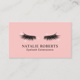 Eyelash Extensions Beauty Salon Elegant Blush Roze Visitekaartje