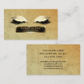 Eyelash Extensions Black Gold Glam Makeup Visitekaartje (Voorkant / Achterkant)