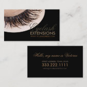 Eyelash Extensions Black Luxury Carte de visite (Devant / Derrière)