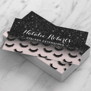 Eyelash Extensions Blush & Black Lashes Salon Visitekaartje