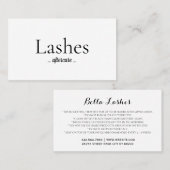 Eyelash Extensions Carte de visite post-soins (Devant / Derrière)