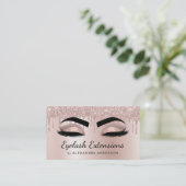 Eyelash Extensions Driving Glitter Roos Gold Visitekaartje (Staand voorkant)