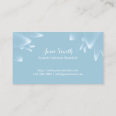 Eyelash Extensions Elegant Floral Light Blue Visitekaartje (Achterkant)