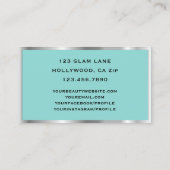 Eyelash Extensions Glitter Makeup Blauwgroen Silve Visitekaartje (Achterkant)