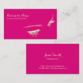 Eyelash Extensions Hot Pink Makeup Visitekaartje (Voorkant / Achterkant)