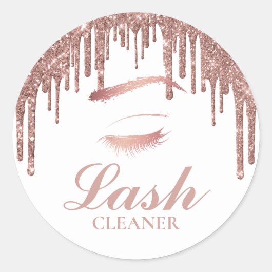Eyelash Extensions Lash Cleaner Roos Gold Drivers Ronde Sticker (Voorkant)