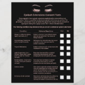 Eyelash Extensions Liability Waiver Plain Black Flyer (Voorkant)