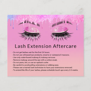 Eyelash Extensions Makeup Artiest Paars Aftercare Flyer