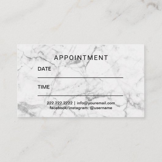 Eyelash Extensions Makeup Artiest Roos Gold Marble Afsprakenkaartje (Achterkant)