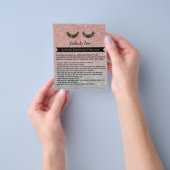 Eyelash Extensions Roos Gold Aftercare Instruction Flyer (Hand)