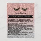 Eyelash Extensions Roos Gold Aftercare Instruction Flyer (Voorkant)