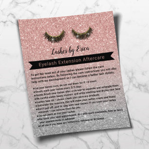 Eyelash Extensions Roos Gold Aftercare Instruction Flyer