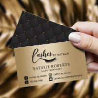Eyelash Extensions Salon Black & Gold Lashes Logo