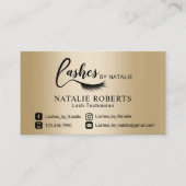 Eyelash Extensions Salon Black & Gold Lashes Logo Visitekaartje (Voorkant)
