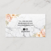 Eyelash Extensions Salon  Floral Marble Visitekaartje (Achterkant)