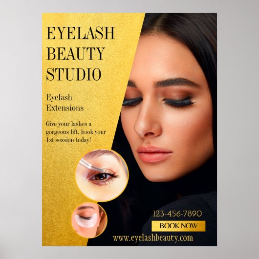 Eyelash Extensions Studio Front Deur aanpassen Poster (Voorkant)