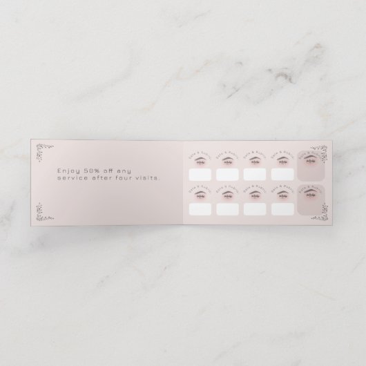 Eyelash Folded Loyalty Kaart (Binnenkant ongevouwen)