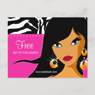Eyelash Invitation Ethnic Woman Pink Zebra