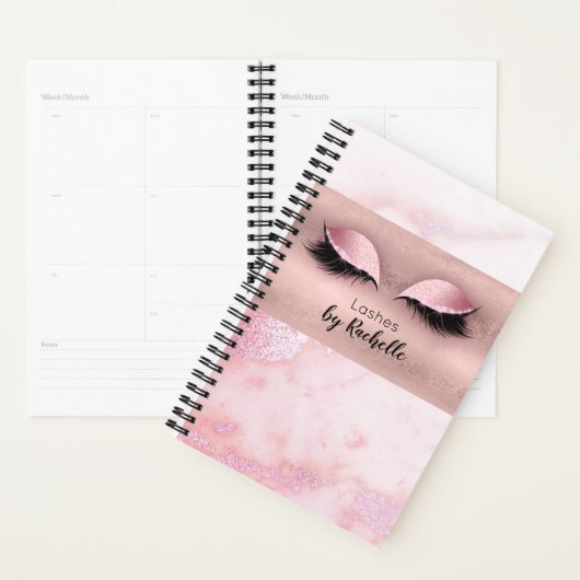Eyelash Lashes Makeup Blush Pink Planner (Display)