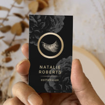 Eyelash Logo Dark Floral Makeup kunstenaar Estheti