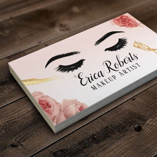 Eyelash Makeup Artist Blush Floral Lashes Salon Visitekaartje