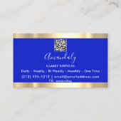 Eyelash Makeup Artist QR Code Logo Floral Blue Visitekaartje (Achterkant)