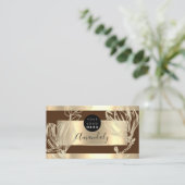 Eyelash Makeup Artist QR Code Logo Floral Brown Visitekaartje (Staand voorkant)