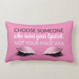 Eyelash Makeup Inspirerend meisje citeert roze Kussen