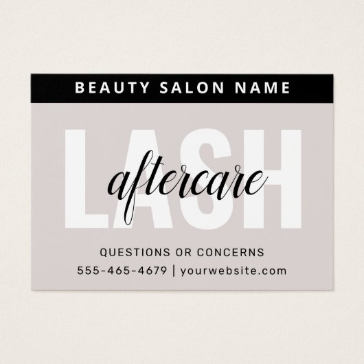 Eyelash Moderne Extensions Lash carte de post-soin (Devant)