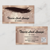 Eyelash Roos Glitter QRCODE Logo Drivers Visitekaartje (Voorkant / Achterkant)