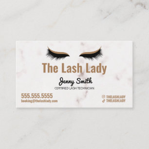 EyeLash Tech Lash Beauty Salon Luxe marmer Gold Visitekaartje