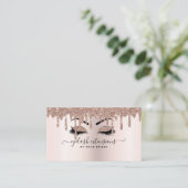 Eyelash Tech Lash Stylist Blush Pink Glitter Drip Visitekaartje (Staand voorkant)
