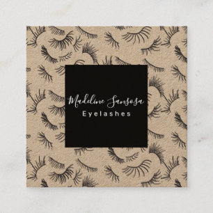  Eyelash-technicus - Zwarte Eyelashes Doodles Vierkante Visitekaartje