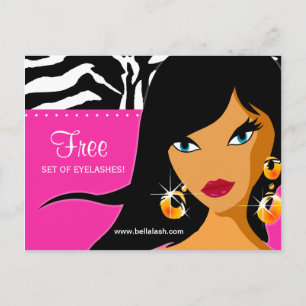 Eyelash Uitnodiging Etnische Roze Zebra