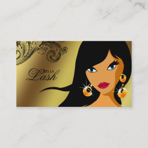Eyelash Visitekaartje Gold Ethnic Woman Tan