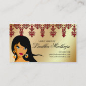 Eyelash Visitekaartje Indische Vrouw Gold Bourgogn (Achterkant)
