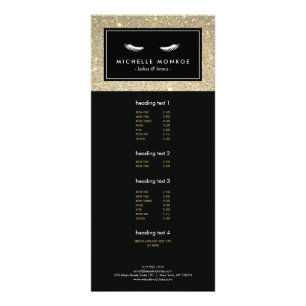 Eyelashes avec Parties scintillant Gold carte rack