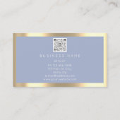 Eyelashes Brow Makeup Logo Qr Code Blue Gold Lijst Visitekaartje (Achterkant)