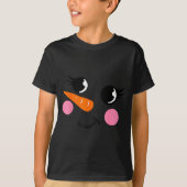 Eyelashes Christmas Outfit Snowman Face Costume Gi T-shirt (Voorkant)