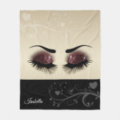 Eyelashes en Brows - Bourgogne Glitter Fleece Deken (Voorkant)
