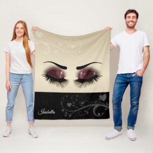 Eyelashes en Brows - Glitter van Bourgogne Fleece Deken